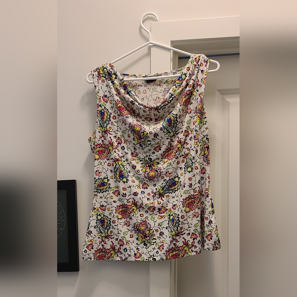 Jessica Vibrant Floral Cowl Neck Tank Top